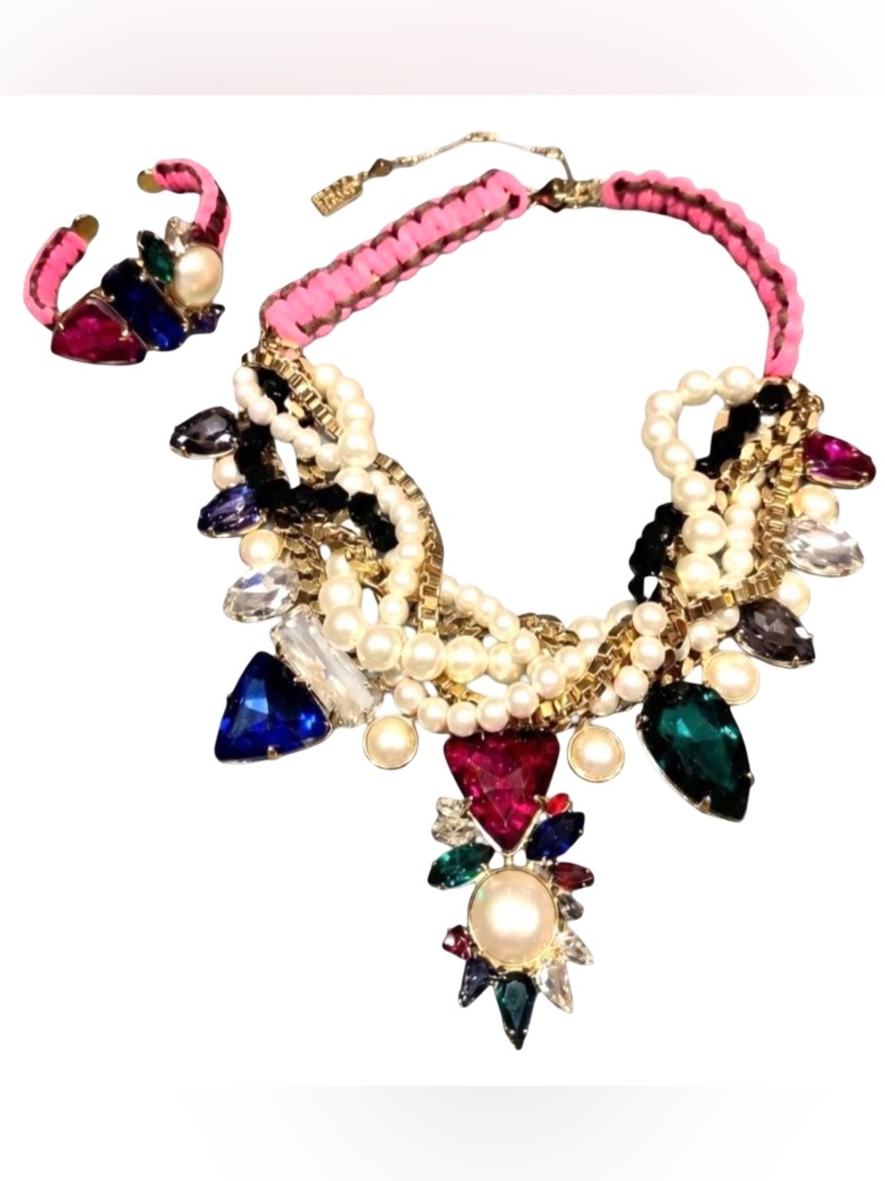 ERICKSON BEAMON ROCKS 2-PIECE Baroque Style Necklace And Cuff Bracelet SET